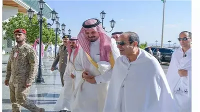 شاهد: أول صور للرئيس السيسى بملابس الاحرام أثناء أداء مناسك الحج