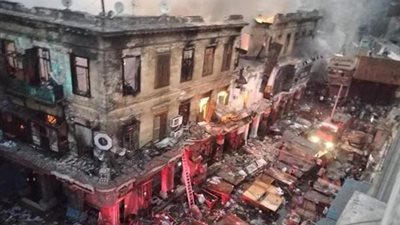 خراب فى العتبة والموسكى ... والحكومة تعلن القبض على المتسبب في الحريق