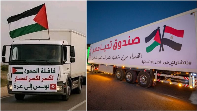 مئات الشاحنات المصرية