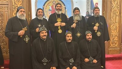 دير السيدة العذراء بالبهنسا يرسم ثلاثة رهبان جدد لأول مرة منذ تأسيسه