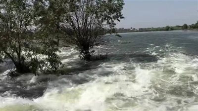 تفاصيل ارتفاع منسوب المياه  عند بوابات القناطر الخيرية