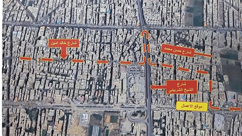 غلق شارع الهرم بداية