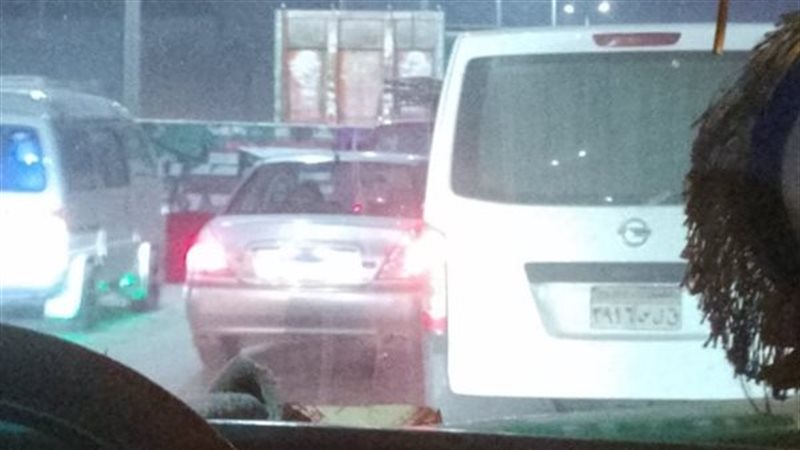 أزمة مرورية على طريق