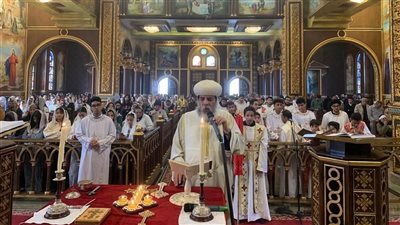 الأنبا أبوللو يترأس صلوات جمعة ختام الصوم بكنيسة مارجرجس ومارمينا برأس سدر
