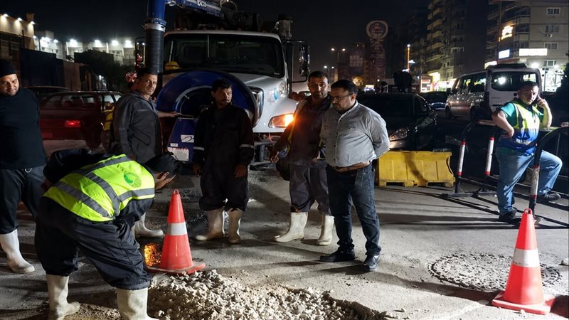 هبوط أرضي بشارع مصطفى
