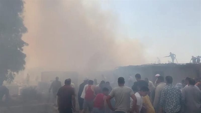 حريق شونة كتان في