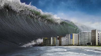 تسونامي عملاق يهدد البشرية والارض والتفاصيل صادمه