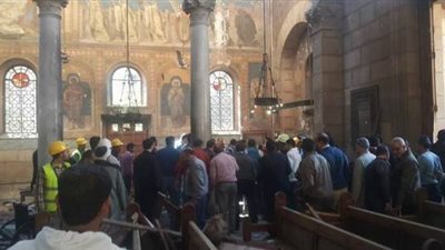 بالفيديو.. مشاهد من الكنيسة البطرسية المجاورة للكاتدرائية بعد الانفجار