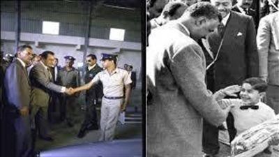 شاهد لأول مرة ولم ينشر من قبل ..الرئيس عبد الفتاح السيسي يصافح الزعيم جمال عبد الناصر وحسني مبارك