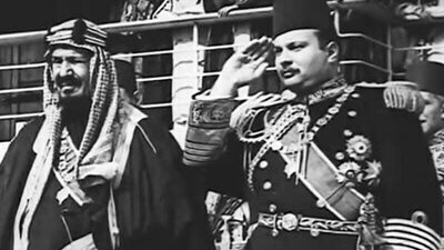 صور نادرة لزيارة الملك عبد العزيز آل سعود إلى مصر