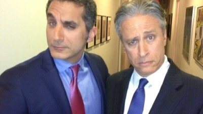 باسم يوسف عن فيديو لاحمد موسى عبر تويتر واحد عمال ينظر على الناس تاكل تمر و لبن و اتقشفوا و بتاع و بعدين فجاة بيقول انه حيفطر فخدة ضلني و قطايف