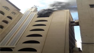 نكشف تفاصيل الحريق الذى شب فى مطرانية بني سويف