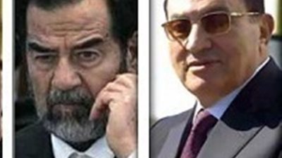 شاهد فيديو نادر لزوجتي الرئيسين حسني مبارك و صدام حسين