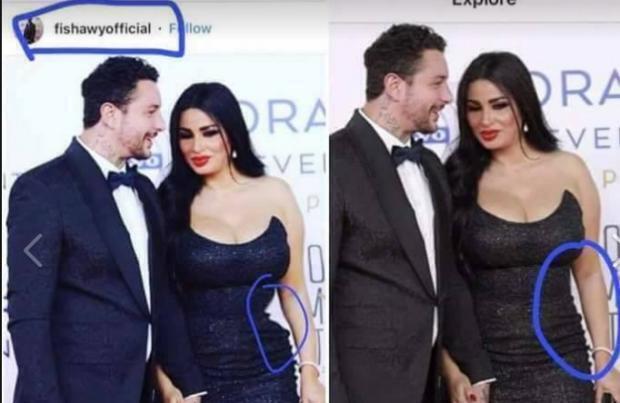 بالصور شاهد ماذا فعل احمد الفيشاوي لإظهار مفاتن زوجته