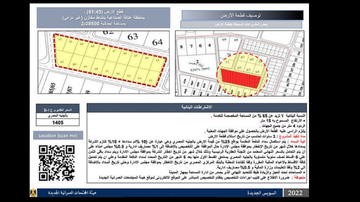 محدش ليه حجه بالاسعار والصور الدوله تطرح اراضي فى العبور بسعر خيالي