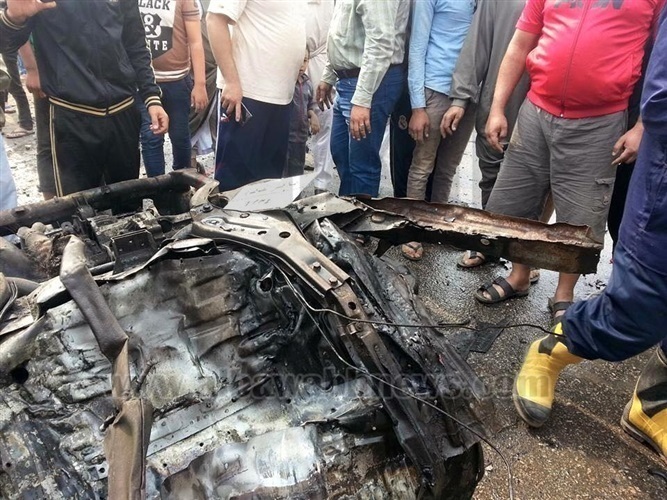 ننشر الصور الأولى لانفجار سيارة ملاكي بأبو كبير في الشرقية